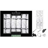 6 x 13.5" Deluxe Silver Glitter Leaf Crackers  Adomoo